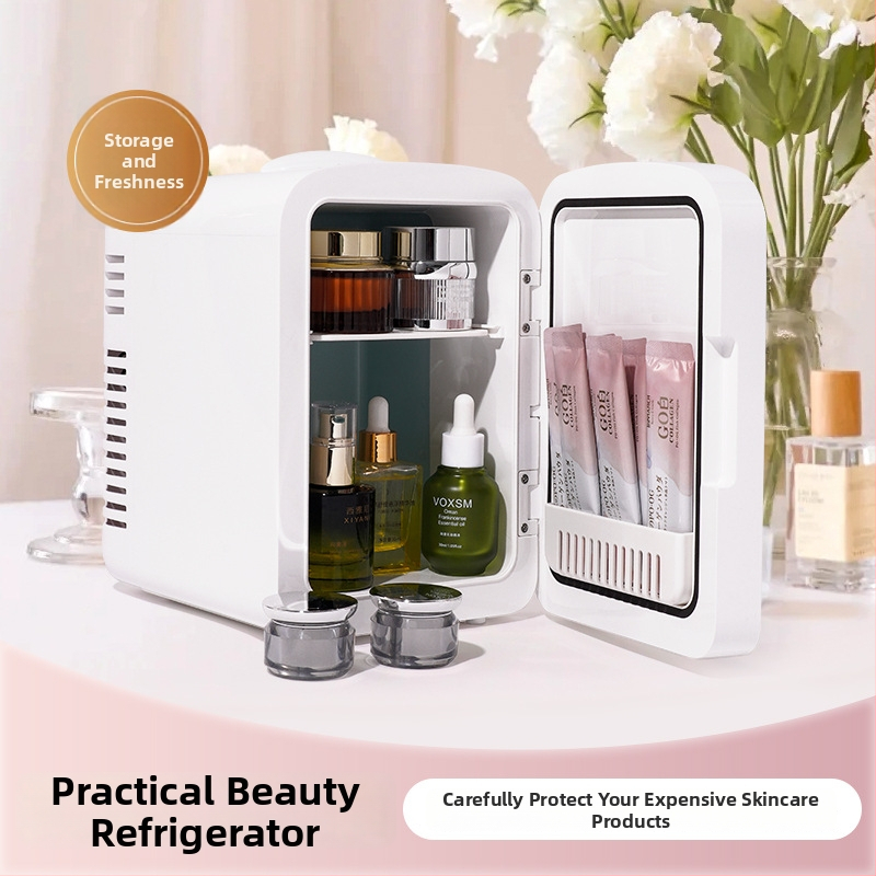 Mini chladnička do auta s LED zrkadlom, 12V, 42W, objem 4L, dvojité použitie – auto a domov