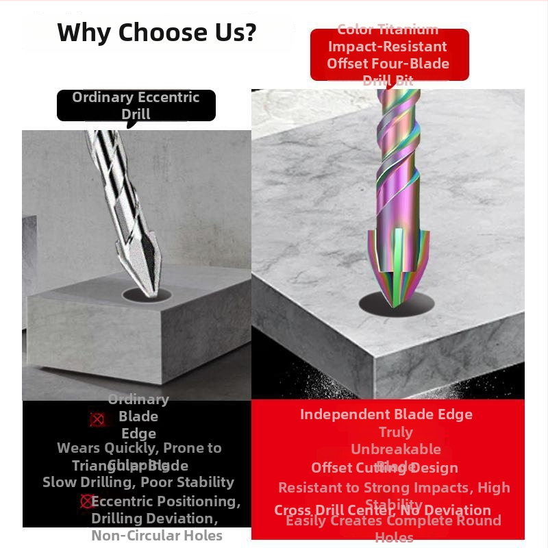 Gold Lion bur excentric cu patru palete pentru plăci, sticlă, marmură și beton – oțel wolfram, foarte dur