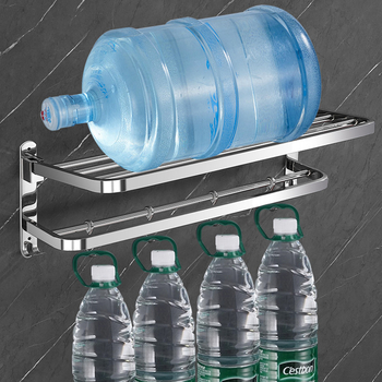 Sklopeivi stalak za ručnike od 304 nehrđajućeg čelika, zidni, bez bušenja, jednostruki kupaonski organizator, polirana površina, nosivost 20