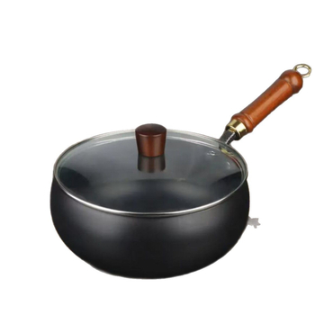 Tradicionalni wok od lijevanog željeza s velikim trbušnim oblikom, ručno izrađena kućna tava s neprijanjajućim premazom