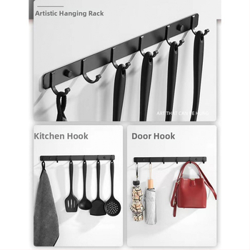 Space Aluminum vešiak na kabát na stenu bez vrtania, moderný minimalistický štýl, hmotnosť 41,5–118 g