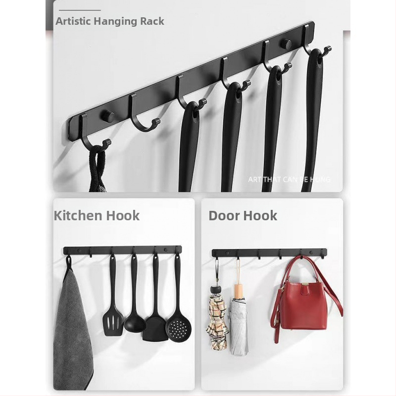 Space Aluminum vešiak na kabát na stenu bez vrtania, moderný minimalistický štýl, hmotnosť 41,5–118 g