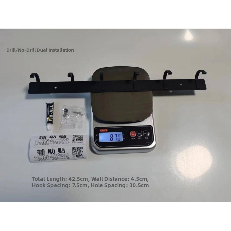 Space Aluminum vešiak na kabát na stenu bez vrtania, moderný minimalistický štýl, hmotnosť 41,5–118 g