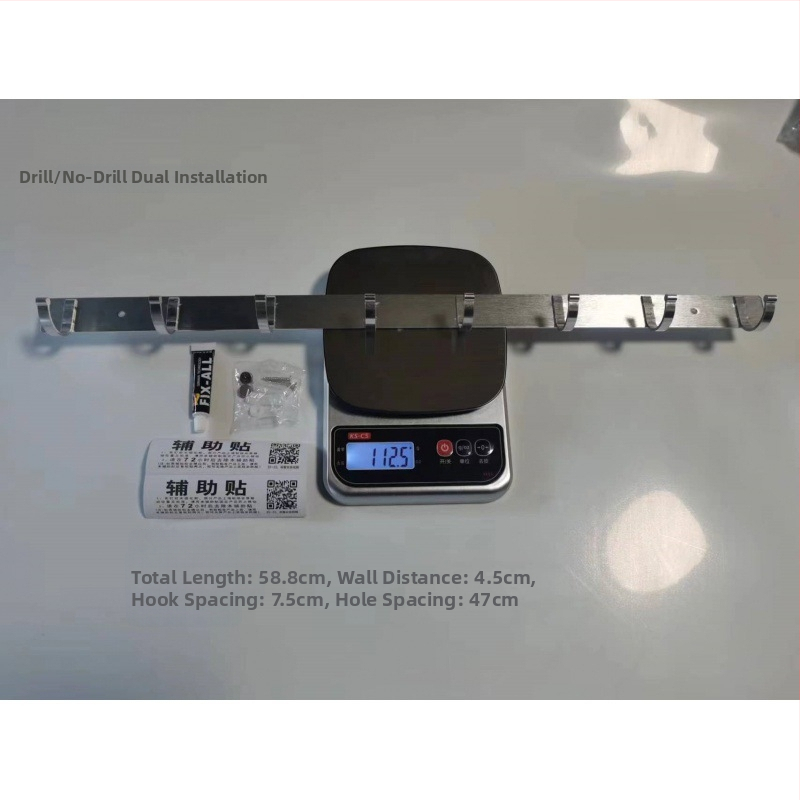 Space Aluminum vešiak na kabát na stenu bez vrtania, moderný minimalistický štýl, hmotnosť 41,5–118 g
