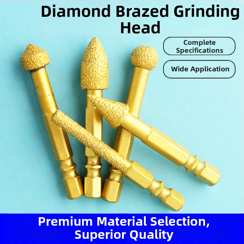 Diamantová brúsna hlava s šesťhranným upínom, tvrdá rotačná píla na leštenie a brúsenie