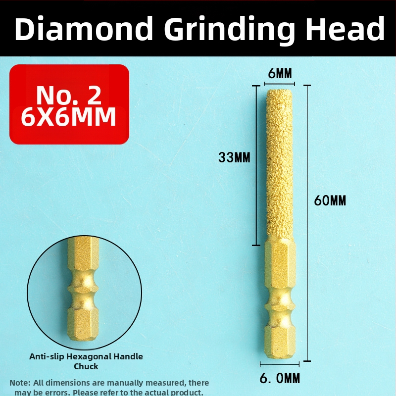 Diamantová brúsna hlava s šesťhranným upínom, tvrdá rotačná píla na leštenie a brúsenie