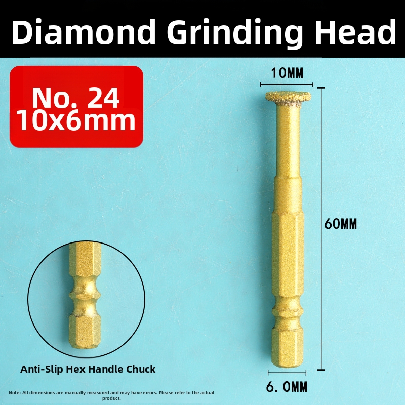 Diamantová brúsna hlava s šesťhranným upínom, tvrdá rotačná píla na leštenie a brúsenie
