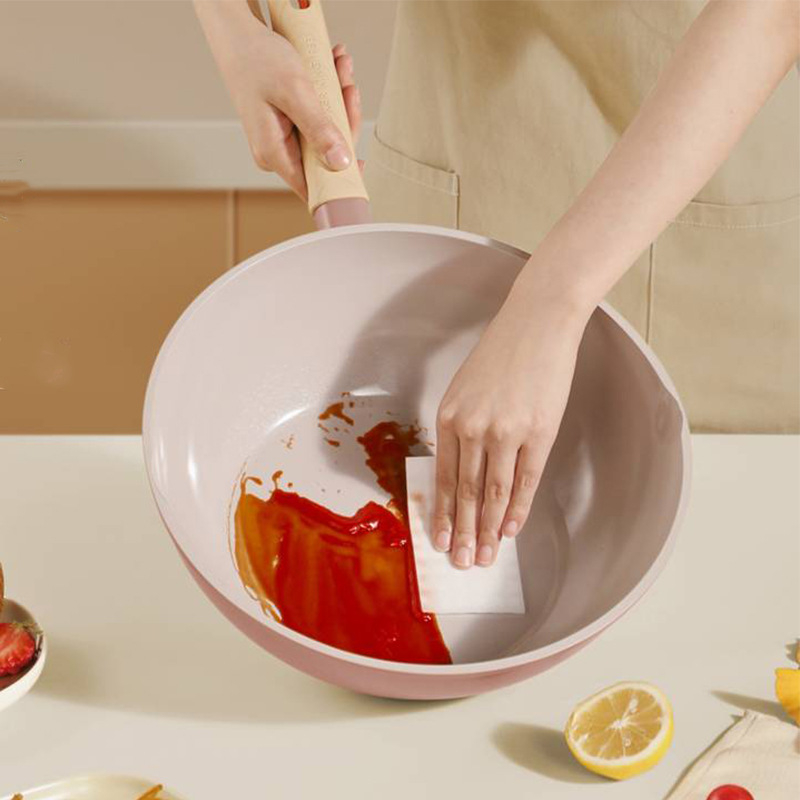 Cooker King wok - tapadásmentes, lapos aljzatú, alumíniumötvözetből, Pottery Crystal sorozat, indukciós és gáztűzhelyhez egyaránt