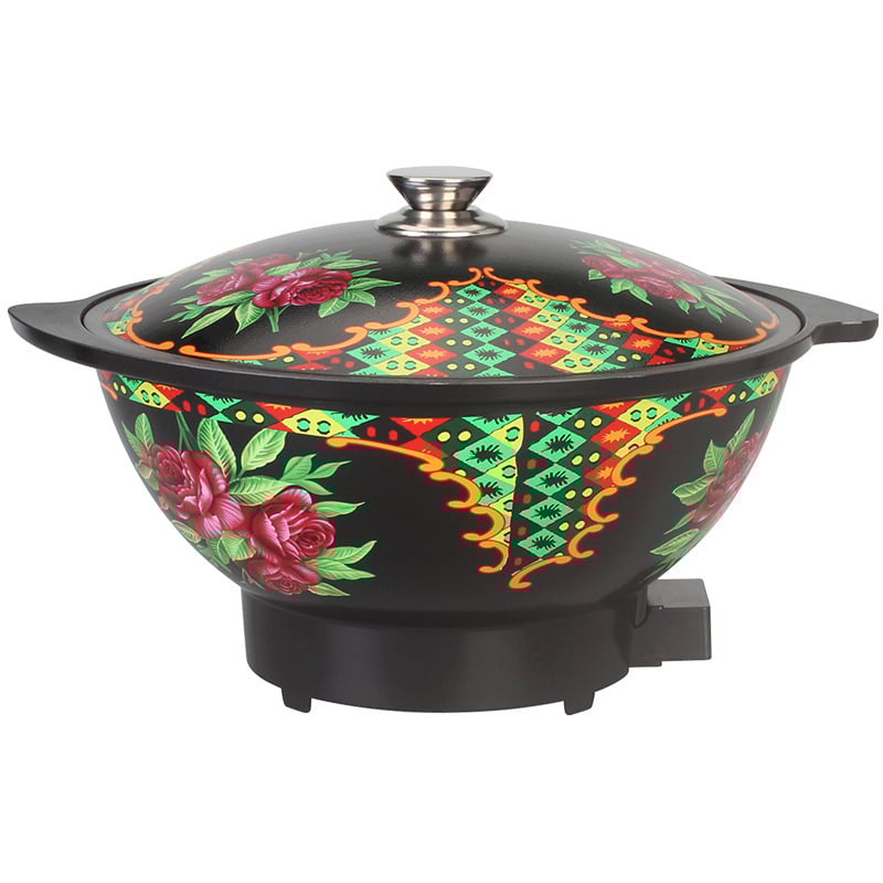 Ηλεκτρική αλουμινένια κατσαρόλα με Xinjiang ρύζι – εθνικός σχεδιασμός, 220V 1500W, πέντε βαθμίδες θερμότητας, πολυλειτουργική για σούπα, μαγείρεμα και σοτάρισμα