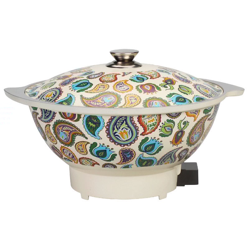 Ηλεκτρική αλουμινένια κατσαρόλα με Xinjiang ρύζι – εθνικός σχεδιασμός, 220V 1500W, πέντε βαθμίδες θερμότητας, πολυλειτουργική για σούπα, μαγείρεμα και σοτάρισμα