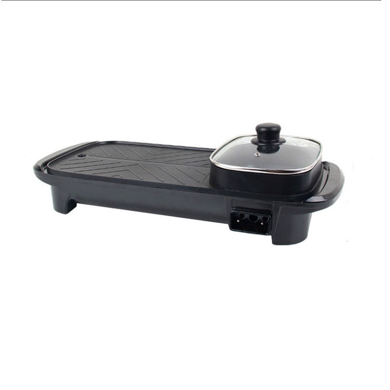 Višenamjenski električni lonac s velikim kapacitetom za Shabu-Shabu i grill, 3-4 L, 1200 W, tijelo od aluminijske legure