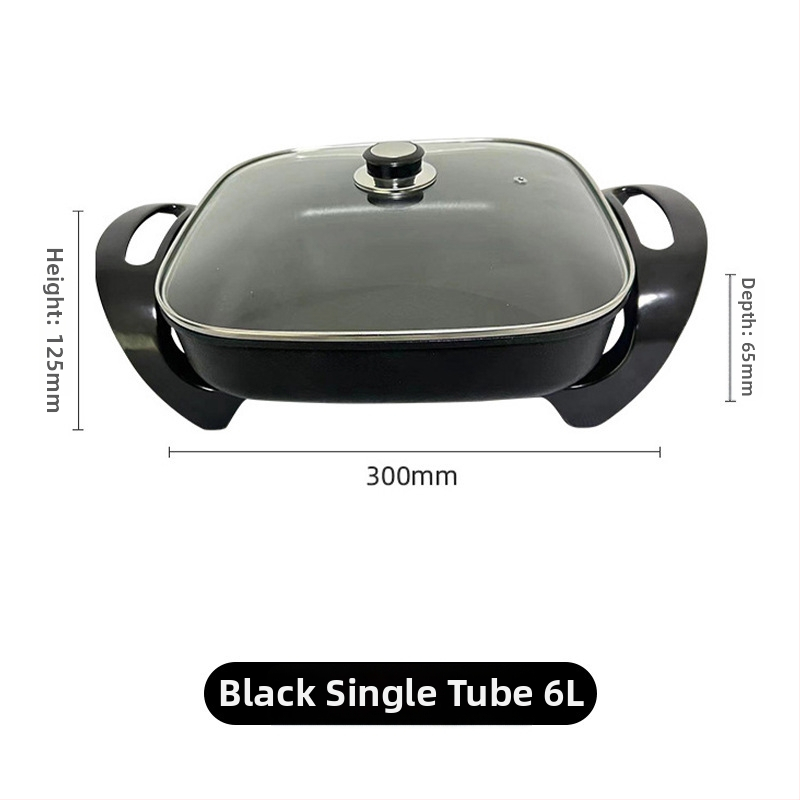 Višenamjenski električni lonac s velikim kapacitetom za Shabu-Shabu i grill, 3-4 L, 1200 W, tijelo od aluminijske legure
