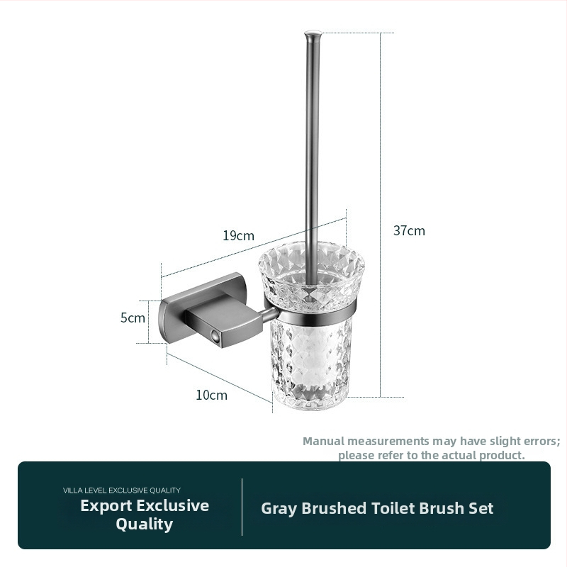 Držač za ručnike u kupaonici od čistog bakra, Gun-ash završna obrada, stil lagan luksuz, 6-djelna set