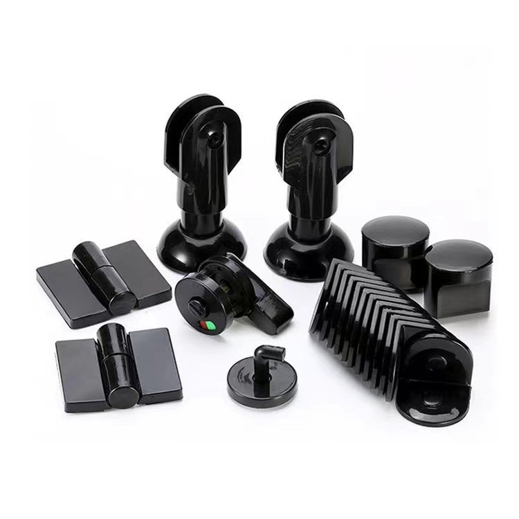 Set hardvera za pregrade javne WC – nehrđajući čelik, plastika, najlon; šarke, brava s indikatorom, ručica