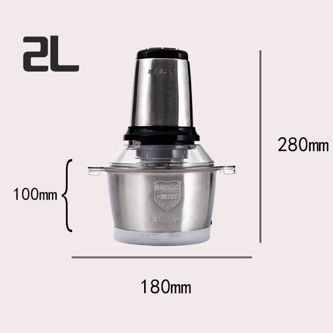 Električni kuhinjski stroj višenamjenski: mljevenje mesa, prerada sokova, miješanje; 2 brzine, 5000 rpm, kućište od PP i nehrđajućeg čelika, prilagodba obrade