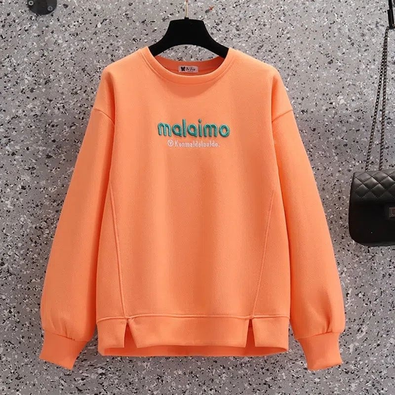 Női két darabos sportos casual szett hímzéssel, hosszú ujjú top hercegnő-stílusú ujjaival és jogger nadrággal; ősz 2025; anyag: Sweatshirt cloth; PVC összetétel.