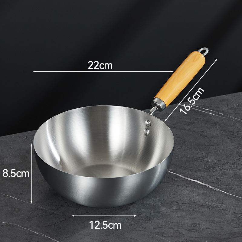 Wok od nehrđajućeg čelika 430, bez premazivanja, s jednim dnom i staklenim poklopcem