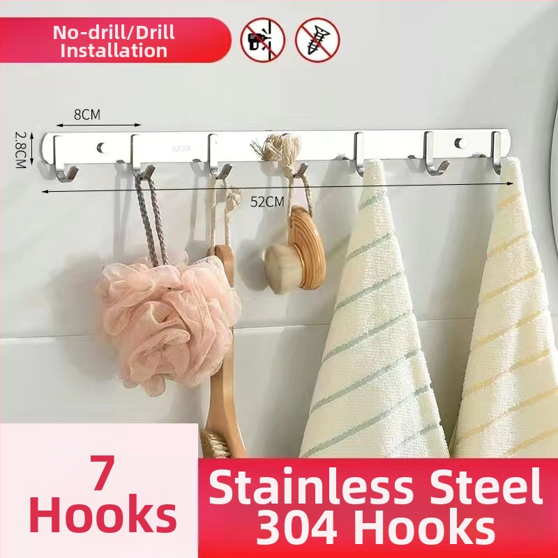 Vešiak na oblečenie zo 304 nerezovej ocele, na stenu, leštený povrch, hmotnosť 0,5 kg, moderný minimalistický štýl