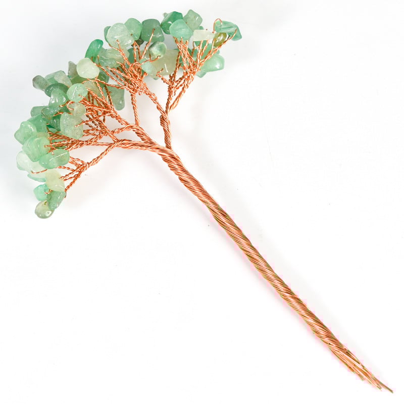 Δέντρο από ροζ χαλαζία με περιτυλιγμένο σύρμα – κρυστάλλινο διακοσμητικό για γραφείο και σπίτι