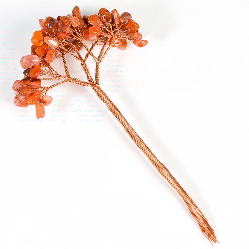 Δέντρο από ροζ χαλαζία με περιτυλιγμένο σύρμα – κρυστάλλινο διακοσμητικό για γραφείο και σπίτι