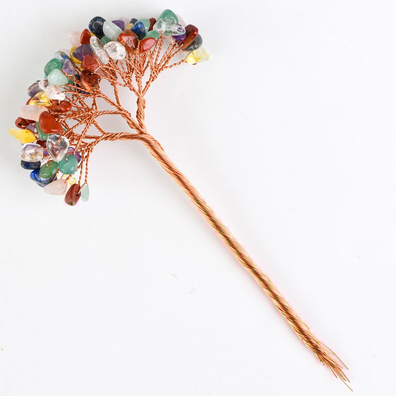 Δέντρο από ροζ χαλαζία με περιτυλιγμένο σύρμα – κρυστάλλινο διακοσμητικό για γραφείο και σπίτι