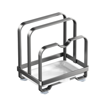 Konyhai tároló állvány - szénacél, többfunkciós, mozgatható, telepítés nélkül; téglalap alakú, modern minimalist szervező edényekhez, sapkákhoz és vágódeszkákhoz; sarok, munkalap vagy padlón álló