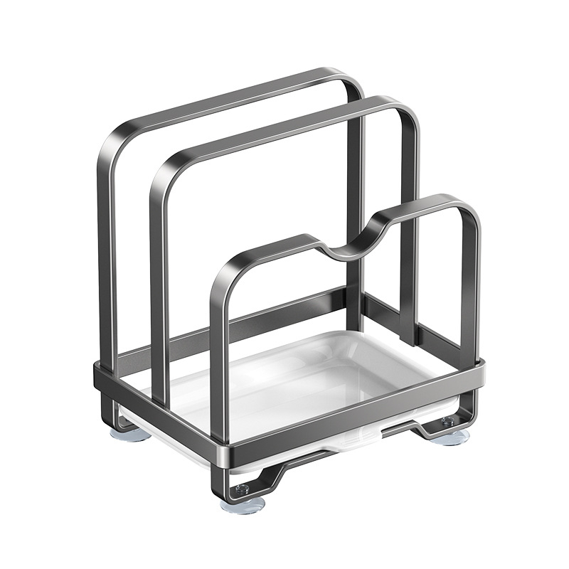 Konyhai tároló állvány - szénacél, többfunkciós, mozgatható, telepítés nélkül; téglalap alakú, modern minimalist szervező edényekhez, sapkákhoz és vágódeszkákhoz; sarok, munkalap vagy padlón álló