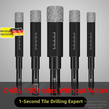 Set de bituri pentru deschiderea găurilor în plăci, pentru găurire uscată — pentru ceramică solidă, plăci vitrificate și marmură, găuri circulare, unealtă manuală