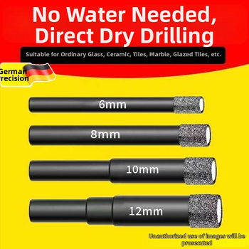 Set de bituri pentru deschiderea găurilor în plăci, pentru găurire uscată — pentru ceramică solidă, plăci vitrificate și marmură, găuri circulare, unealtă manuală