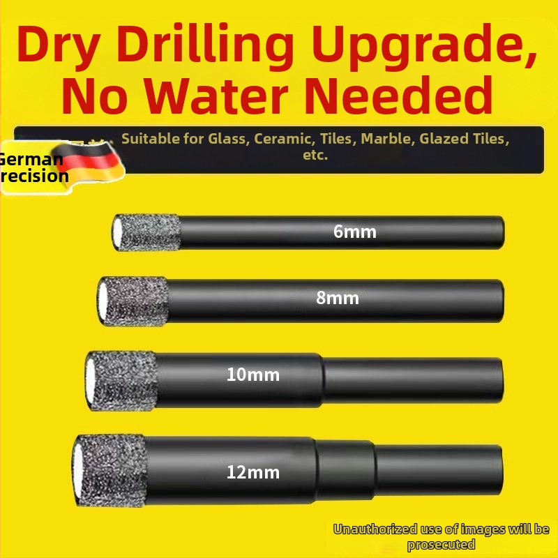 Set de bituri pentru deschiderea găurilor în plăci, pentru găurire uscată — pentru ceramică solidă, plăci vitrificate și marmură, găuri circulare, unealtă manuală