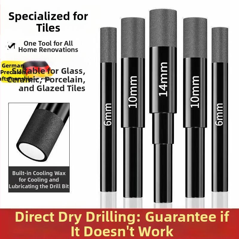 Set de bituri pentru deschiderea găurilor în plăci, pentru găurire uscată — pentru ceramică solidă, plăci vitrificate și marmură, găuri circulare, unealtă manuală