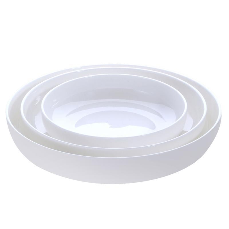 Csontporcelán tál, mély, kör alakú, >45% csontporcelán, alul-glazúros felület, mikrosütőben használható, logónyomás lehetőség