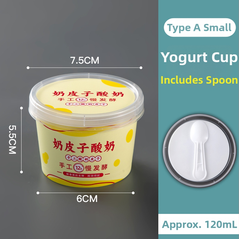 Jednorazový pohár na jogurt s viečkom — PP materiál, značka Strange book, tlač loga dostupná, možnosť prispôsobenia, nebiodegradovateľný