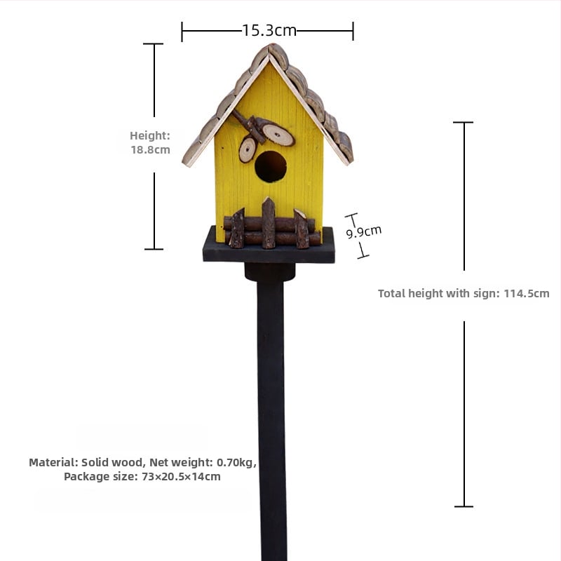 Дървена градинска декорация – гнездо за птици за двор и балкон, код на изделието Jb2krpez, подарък за бизнес, IP лиценз: Няма