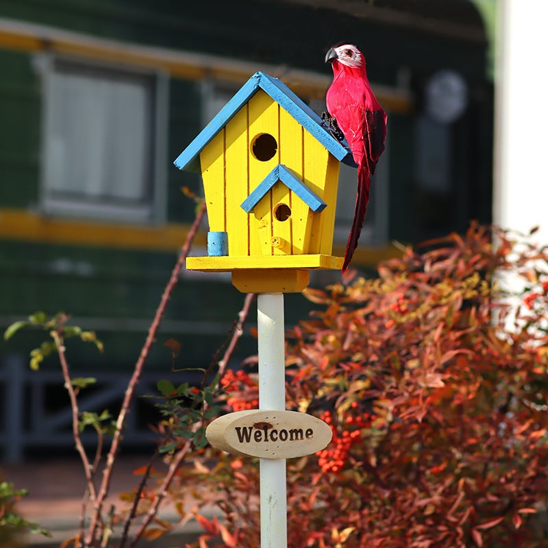 Дървена градинска декорация – гнездо за птици за двор и балкон, код на изделието Jb2krpez, подарък за бизнес, IP лиценз: Няма