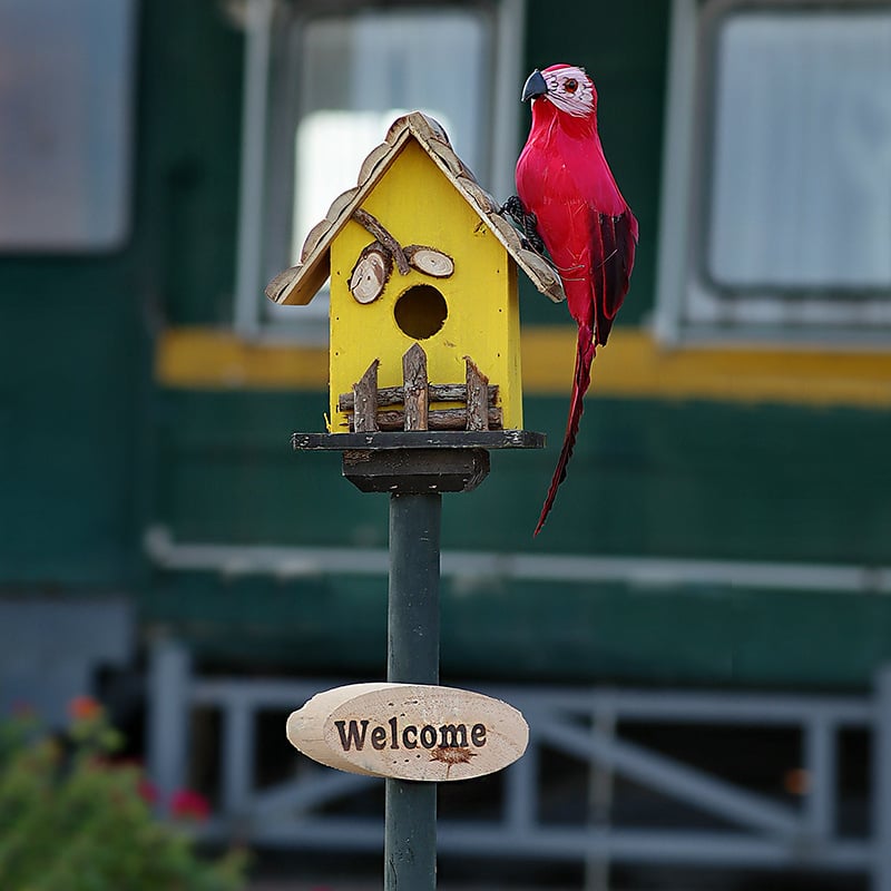 Дървена градинска декорация – гнездо за птици за двор и балкон, код на изделието Jb2krpez, подарък за бизнес, IP лиценз: Няма