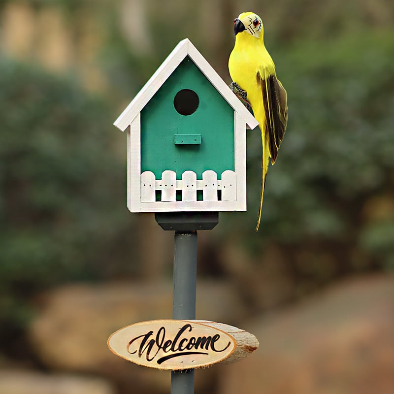 Дървена градинска декорация – гнездо за птици за двор и балкон, код на изделието Jb2krpez, подарък за бизнес, IP лиценз: Няма