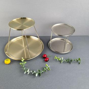 Azelay Lai suport de afișare din oțel inoxidabil, două niveluri, pentru sashimi și stridii, neimportat, stil modern minimalist