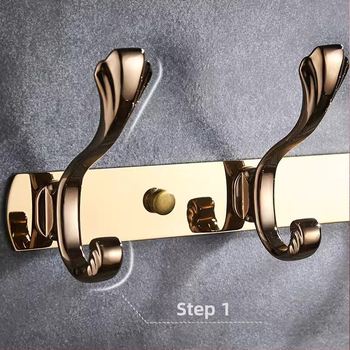 Стенно закачало за дрехи, неръждаема стомана, медно-титаново покритие, стил светло лукс, марка Liang, 820 g