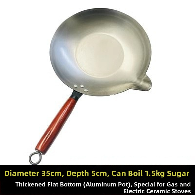 Wok z nehrdzavejúcej ocele, nepriľnavý povrch, model 35-40, jednovrstvé dno, univerzálny sporák