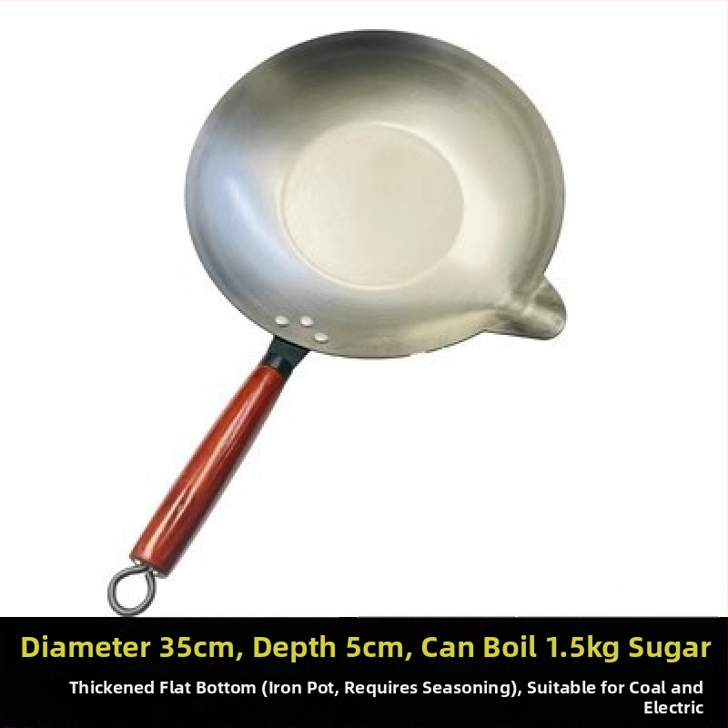 Wok z nehrdzavejúcej ocele, nepriľnavý povrch, model 35-40, jednovrstvé dno, univerzálny sporák