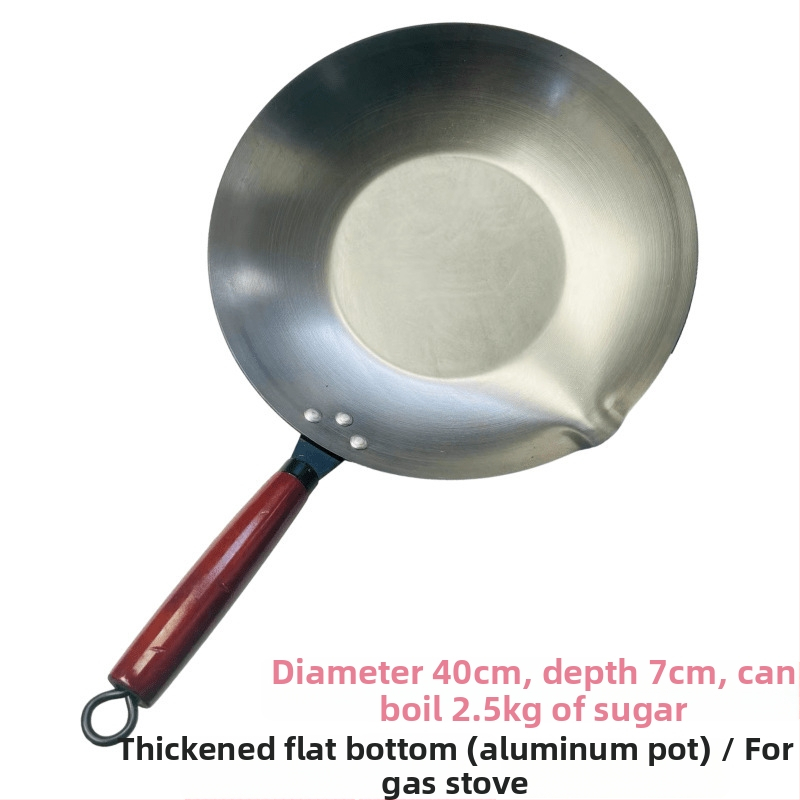 Wok z nehrdzavejúcej ocele, nepriľnavý povrch, model 35-40, jednovrstvé dno, univerzálny sporák