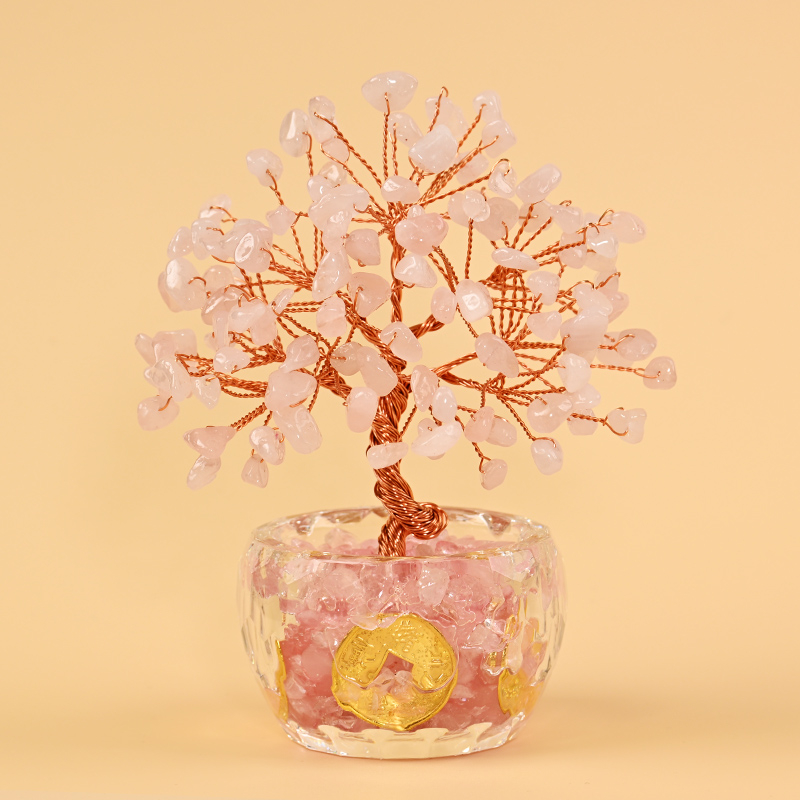 Kristály Pénzfa Dísz - Nyers kő, Új kínai stílus, Asztali dísz