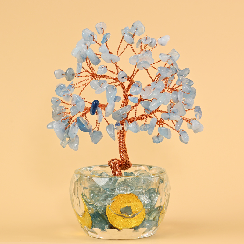 Kristály Pénzfa Dísz - Nyers kő, Új kínai stílus, Asztali dísz