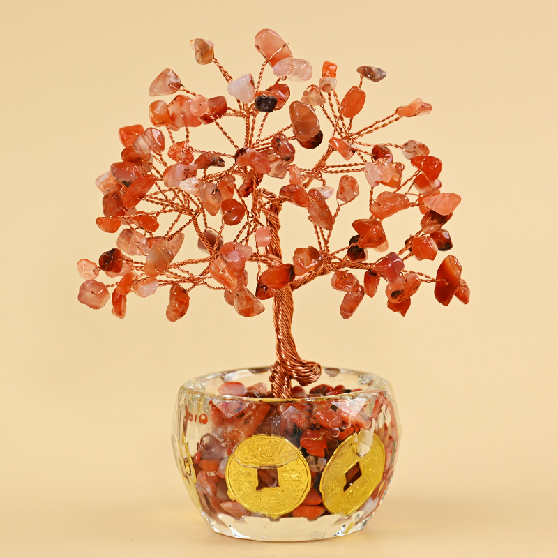 Kristály Pénzfa Dísz - Nyers kő, Új kínai stílus, Asztali dísz