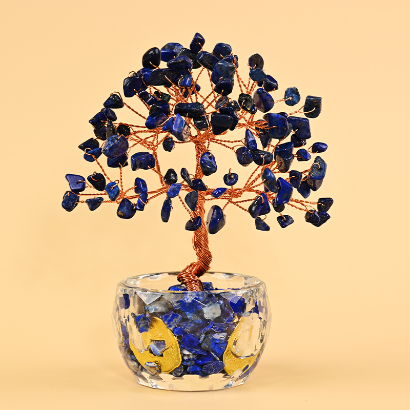 Kristály Pénzfa Dísz - Nyers kő, Új kínai stílus, Asztali dísz