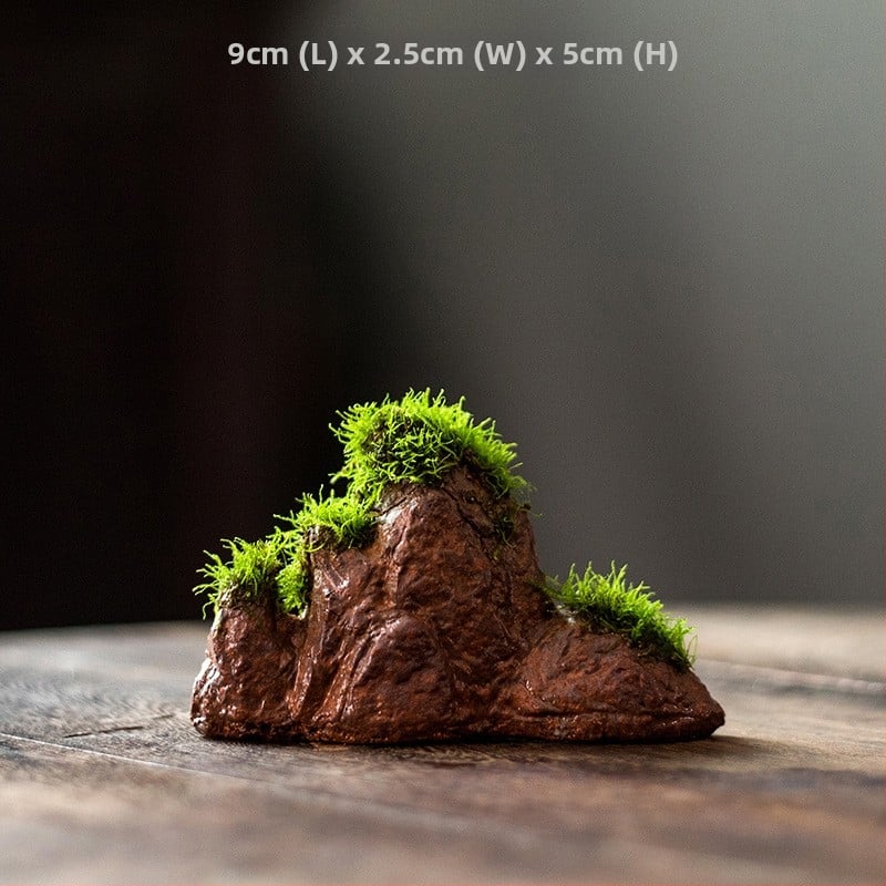 Декоративна водна композиция за бюро с бонсай — дзен микро пейзаж от копринени цветя