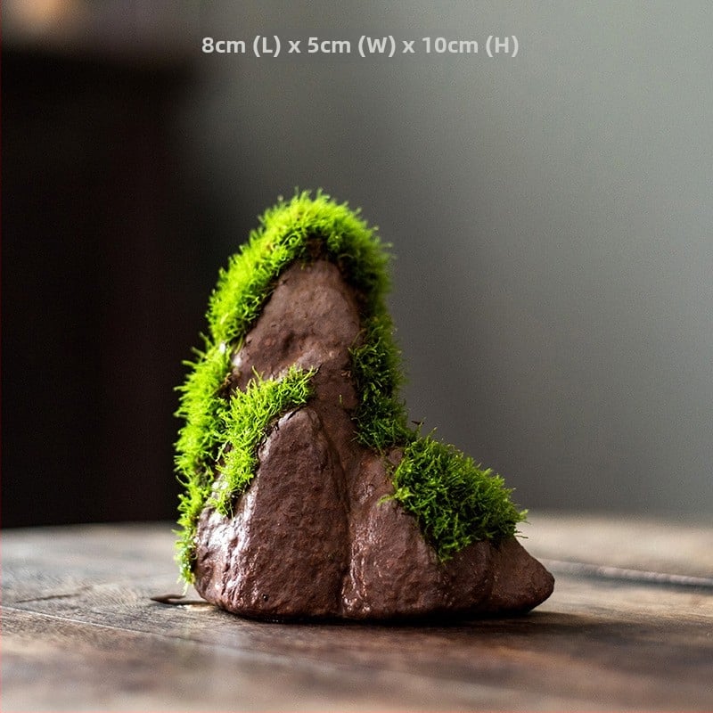 Декоративна водна композиция за бюро с бонсай — дзен микро пейзаж от копринени цветя