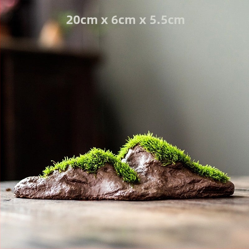 Декоративна водна композиция за бюро с бонсай — дзен микро пейзаж от копринени цветя