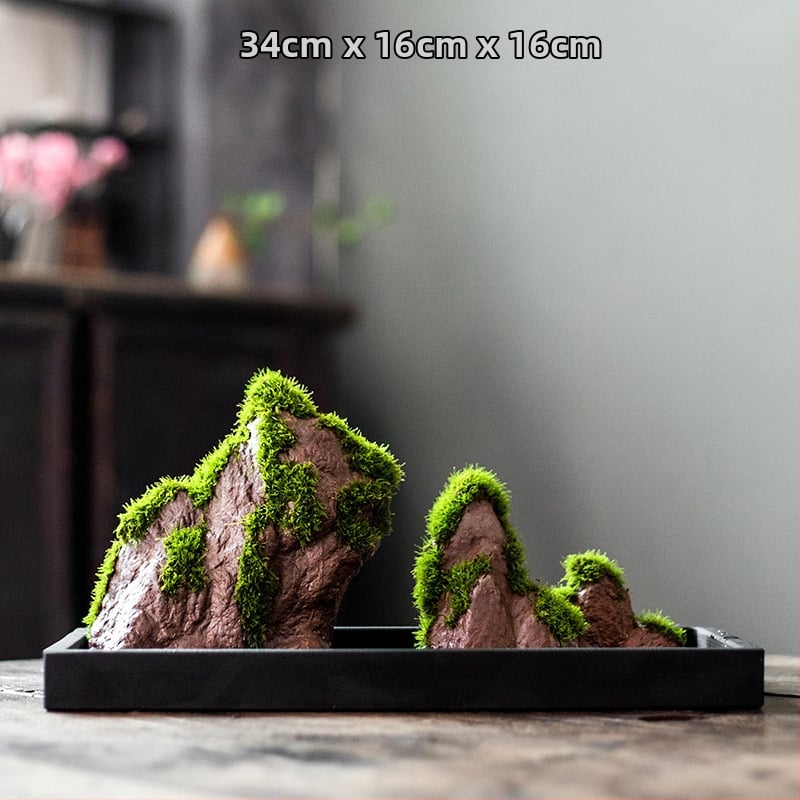 Декоративна водна композиция за бюро с бонсай — дзен микро пейзаж от копринени цветя